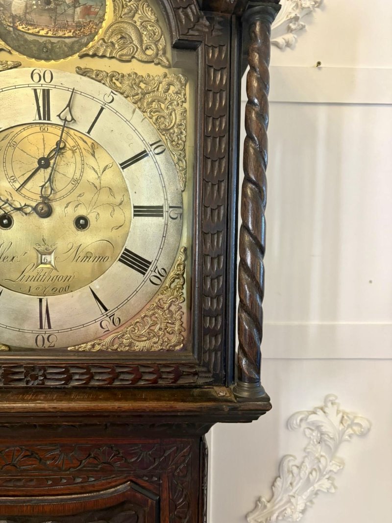Outstanding Quality 18th Century Oak Longcase Clock - Image 12